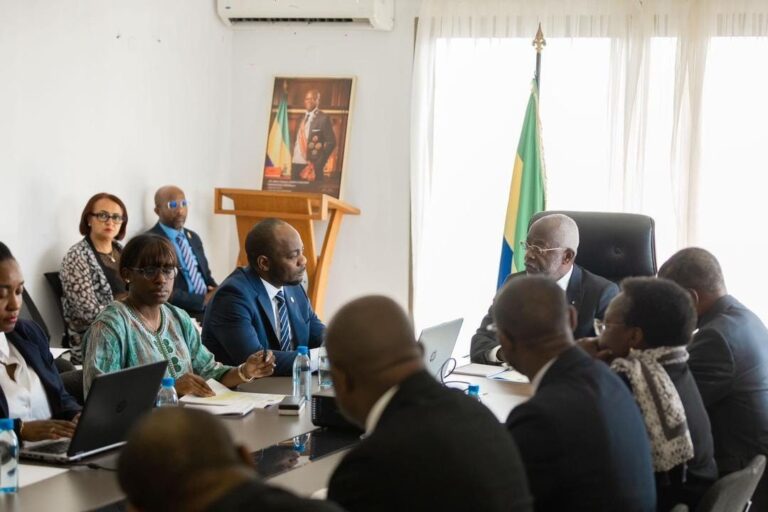 Seance de travail entre le Ministre de l&rsquo;Industrie et de la Transformation Locale, Me Lubin NTOUTOUME et monsieur Serge BIVEGHE(NKOK)